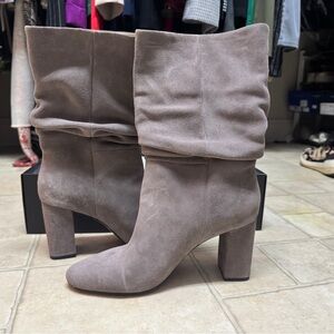 Banana Republic Taupe Suede Heeled Boots size 9.5